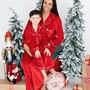 Womens Personalised Red Velvet Christmas Pyjamas, thumbnail 5 of 6