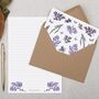 Double Sided A5 Writing Paper With Purple Flowers, thumbnail 3 of 5