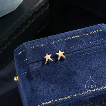 Tiny Shooting Star Stud Earrings In Sterling Silver, 3 of 10