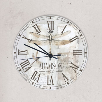Dragonfly French Style Personalised Clock, 4 of 4