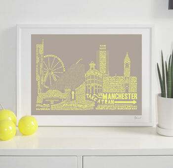 Manchester Skyline Typography Print, 7 of 8