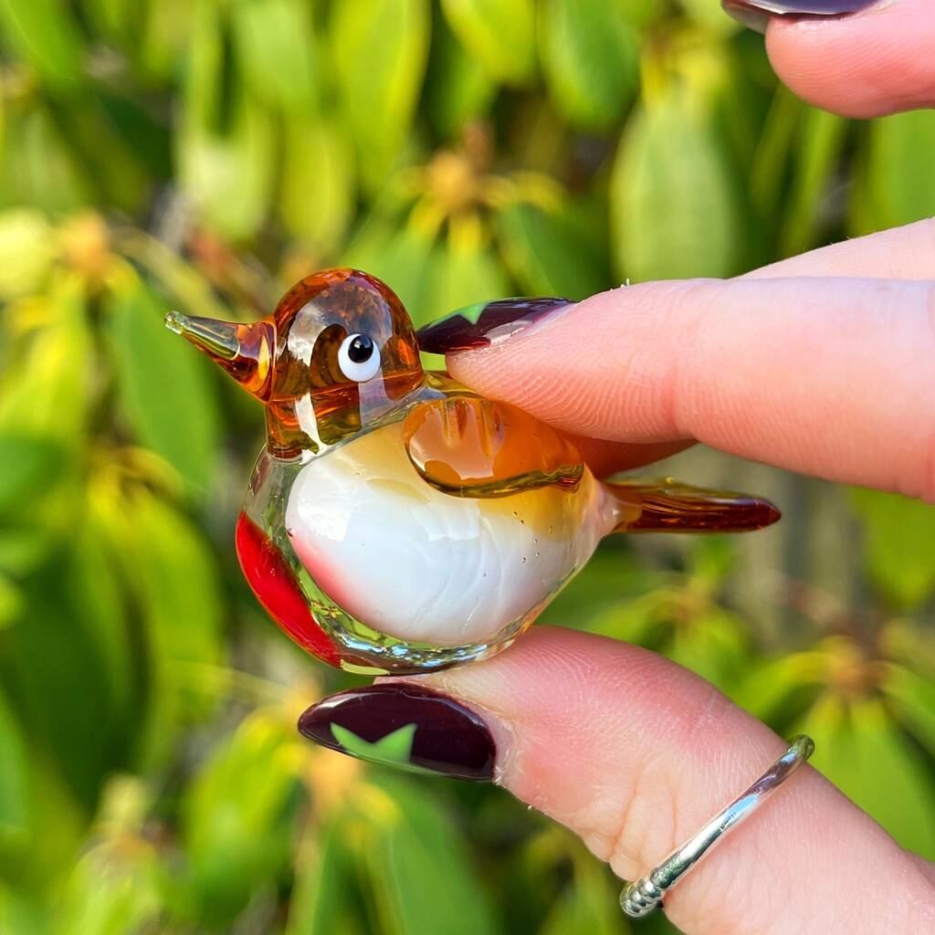Hand Blown Glass Tiny Robin, 1 of 5