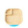 Bamboo Square Snack Baby Plate With Super Suction Blue, thumbnail 2 of 3