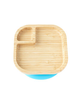 Bamboo Square Snack Baby Plate With Super Suction Blue, 2 of 3