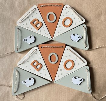 Halloween Wooden Bunting Pumpkin Garland Decoration, 8 of 9