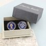Personalised 70th Birthday Enamelled Sixpence Cufflinks, thumbnail 7 of 9