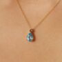 Blue Sapphire And Blue Topaz Pear Cut Pendant Necklace In Sterling Silver And Gold Vermeil, thumbnail 1 of 12