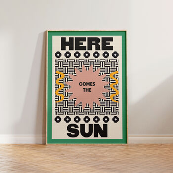 Retro Vintage Here Comes The Sun Wall Print, 3 of 7