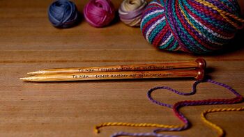 Personalised Bamboo Knitting Needles Two Pack Engraved, 2 of 3