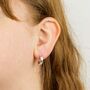 Sterling Silver Cz Star Hoop Earrings, thumbnail 1 of 7