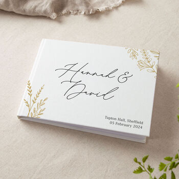 Meadow Personalised Names Wedding Guest Book, 2 of 4
