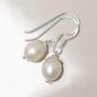 Sterling Silver Dew Drop Small Pearl Earrings, thumbnail 4 of 5