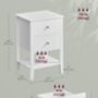 Set Of One/Two Bamboo Bedside Table Cloud White, thumbnail 2 of 6