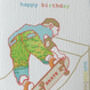 Contemporary Skateboarder Birthday Greeting Card, thumbnail 2 of 2