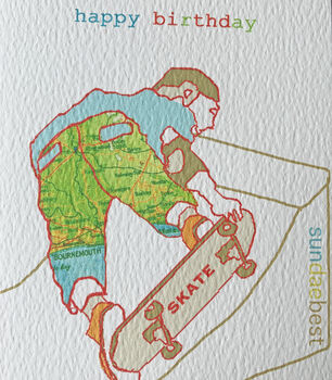 Contemporary Skateboarder Birthday Greeting Card, 2 of 2