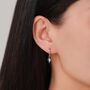 Sterling Silver Asymmetric Starburst Huggie Hoop Earrings, thumbnail 8 of 12