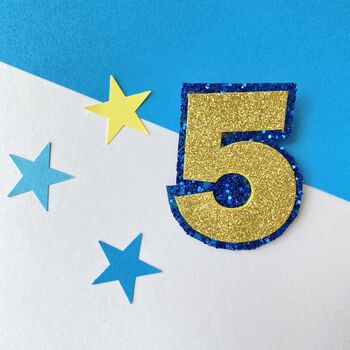 Number Shaped Glitter Birthday Badge, 5 of 8