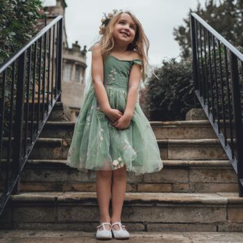 Enchanted Angel Fairy Flower Girl Dress Fern, 5 of 12