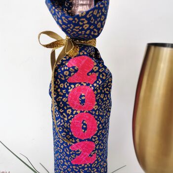 21st Fabric Wine Bottle Gift Bag With Ribbon, 4 of 11