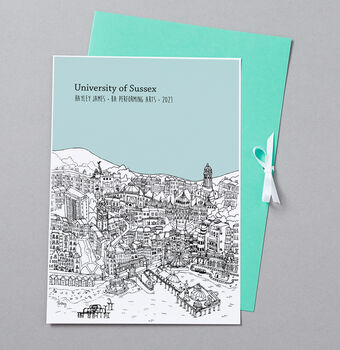 Personalised University Of Sussex Graduation Gift Print, 4 of 7