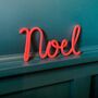 Noel Neon Coral Rope Word Sign, thumbnail 1 of 3