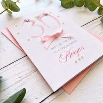 Personalised 30th Birthday Card In Pink, 7 of 12