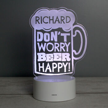 Personalised 'Beer Happy' LED Colour Changing Light, 7 of 12