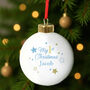 Personalised Gold And Blue Stars My 1st Christmas Bauble, thumbnail 1 of 5