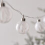 10 LED White Baubles Murano Effect Glass Battery Operated String Lights 280cm, thumbnail 2 of 6