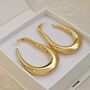 Irregular U Shape Hoops Gold, thumbnail 4 of 8