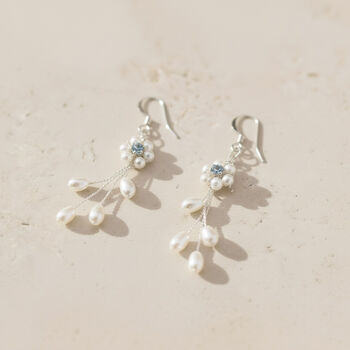 Pearl Flower Vine Bridal Earrings – Handmade In Bath, 3 of 5