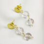 Connie Crystal Quartz Gold Plated Silver Earrings, thumbnail 2 of 4