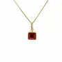 Garnet 18k Gold Plated Square Necklace, thumbnail 2 of 3