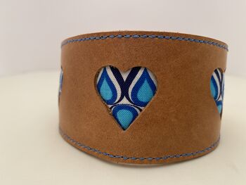 Tan Leather Collar With Teardrop Print Heart Cutouts, 6 of 9
