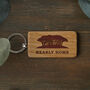 Cornish Gifts 'Nearly Home' Rectangular Oak Keyring, thumbnail 1 of 2