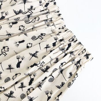 Line Drawing Printed Cotton Midi Skirt, 7 of 7