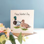 Mr And Mrs Duck Valentine's Day Card, thumbnail 3 of 5