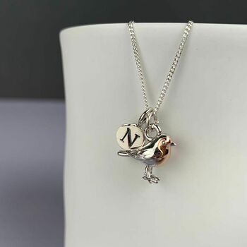Personalised Sterling Silver Robin Necklace, 5 of 7