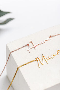 Osa Personalised Name Necklace Font Seven, 3 of 12