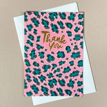 Eight Thank You Ikat Leopard Spot Note Cards Box Set, 8 of 10