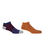 Oxford Stripe Navy And Classic Orange Men's Trainer Socks, thumbnail 1 of 6