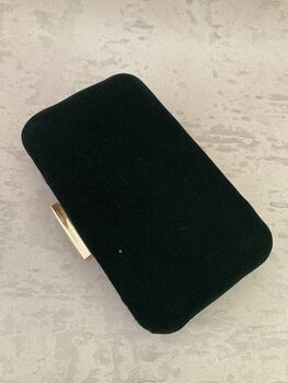 Emerald Green Velvet Handcrafted Clutch Bag, 3 of 6