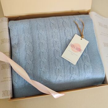 Personalised Pure Cashmere Baby Blanket Gift Boxed, 3 of 12