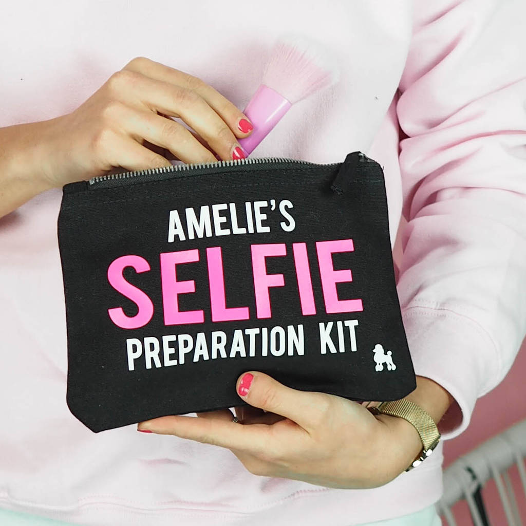 'Selfie Preparation Kit' Make Up Bag Personalised, 1 of 6