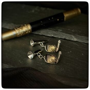 Personalised Two Tone Golf Club And Ball Cufflinks, 2 of 11