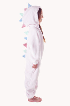Cutie Saurus Dinosaur Super Soft Pink Onesie With Coloured Spikes, 2 of 5