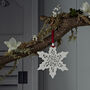 Tangled Snowflake Ceramic Hanging Decoration, thumbnail 1 of 6