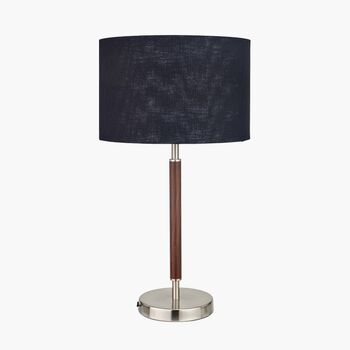 Brushed Silver Wood Effect Table Lamp, 8 of 8