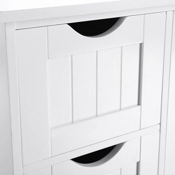 White Wooden Storage Cabinet With Four Drawers, 5 of 6