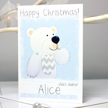 Personalised Arctic Polar Bear Christmas Card, 2 of 6